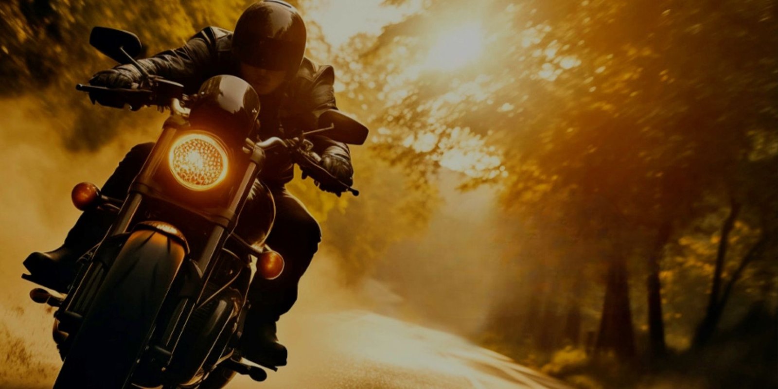 Motocicleta em movimento na estrada